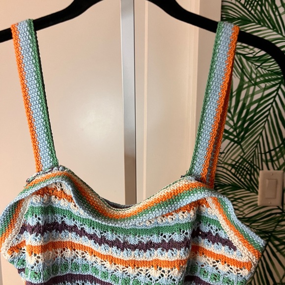 Line & Dot Multicolored Jenn Crochet Tank Size Medium - Picture 3 of 10